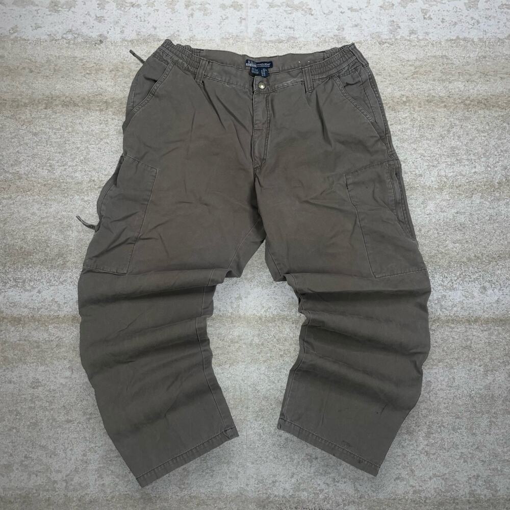 Vintage 90s 5.11 Tactical Pants 38x32 Baggy Olive Green Cargos Double Knees